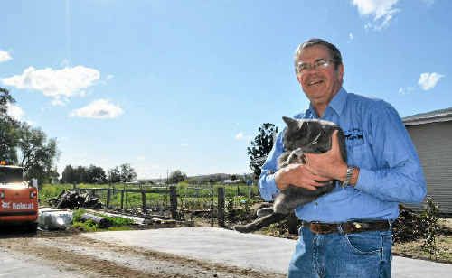 Killarney Veterinary Surgery practice manager Maurice Thomson stands on the slab of concrete, which will turn into the horse clinic by next month. 